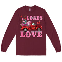 Burgundy loads of love truck Long Sleeve Tee - BarkalooDesign