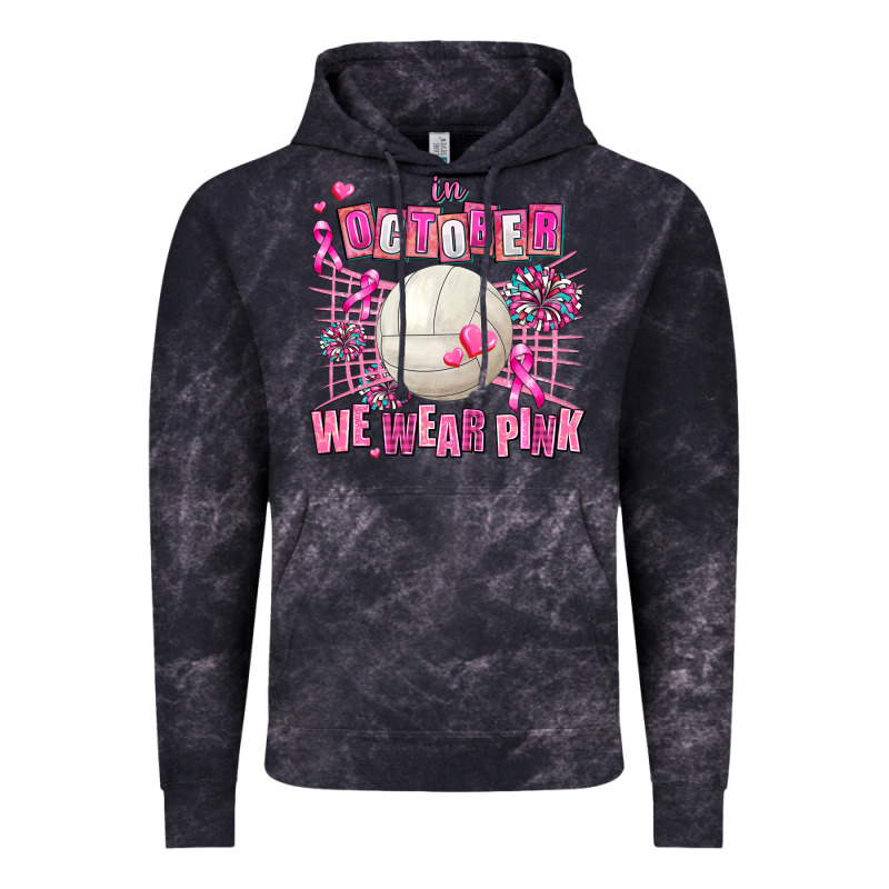 In October We Wear Pink Volleyball Vintage Hoodie by AdoDesignShop | Teevron
