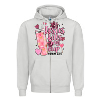 Dove Grey valentine jesus fills my cup Zipper Hoodie - MaliasSmallBusiness