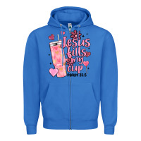 True Royal valentine jesus fills my cup Zipper Hoodie - MaliasSmallBusiness