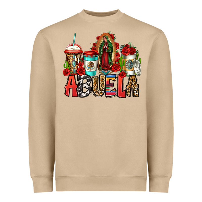 Lady Of Guadalupe Abuela Coffee Cups Heavyweight Sweatshirt by Jasminsmagicworld | Teevron