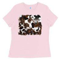 Bubblegum Pink leopard cowhide background Ladies Tee - RanaPortraitStore
