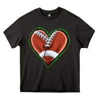 Asphalt football heart Heavy Core Tee - texasbilliewilder