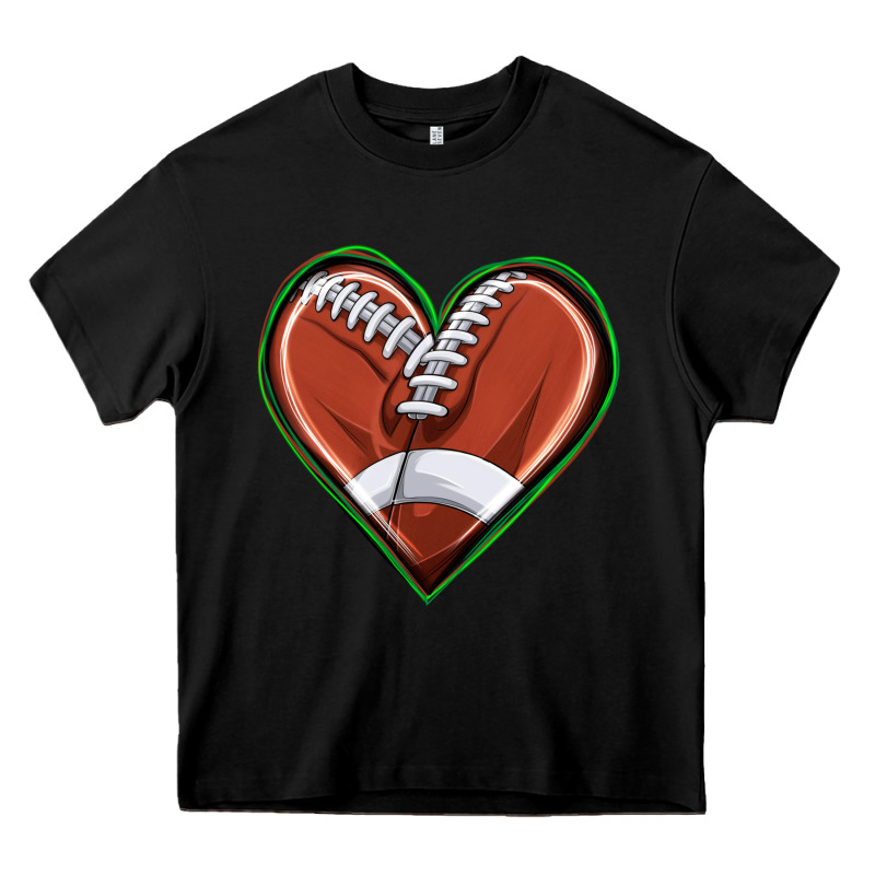 Football Heart Heavy Core Tee by texasbilliewilder | Teevron