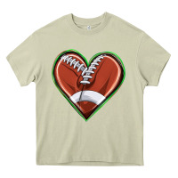 Mossy football heart Heavy Core Tee - texasbilliewilder
