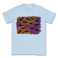 Dusty Blue halloween leopard bat background Classic Tee - AdoDesignShop