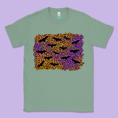 Halloween Leopard Bat Background Classic Tee Designed By Adodesignshop
