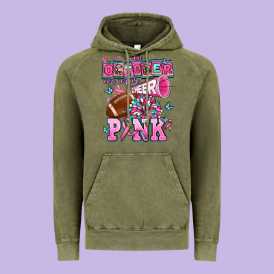 In October We Wear Cheer Pink Football Vintage Hoodie Designed By Adodesignshop