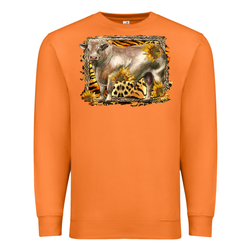 Western Charolais Bull Premium Sweatshirt by LillyAllenDesigns | Teevron
