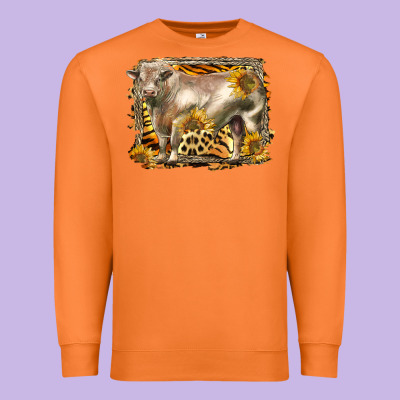 Western Charolais Bull Premium Sweatshirt Designed By Lillyallendesigns