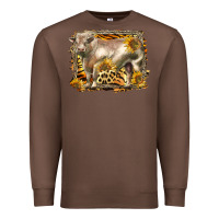 Chestnut western charolais bull Premium Sweatshirt - LillyAllenDesigns
