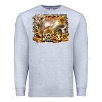 Heather Grey western charolais bull Premium Sweatshirt - LillyAllenDesigns