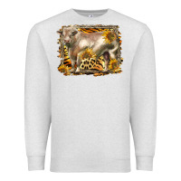 Oatmeal Heather western charolais bull Premium Sweatshirt - LillyAllenDesigns