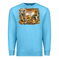 Ocean Blue western charolais bull Premium Sweatshirt - LillyAllenDesigns
