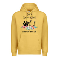 Antique Gold I'm A Dog & Horse Kind Of Queen Pet Lover Owner Premium Hoodie - Bettercallsaul