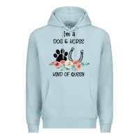 Blue Mist I'm A Dog & Horse Kind Of Queen Pet Lover Owner Premium Hoodie - Bettercallsaul