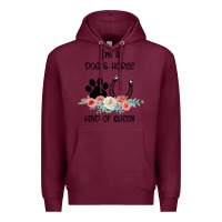 Burgundy I'm A Dog & Horse Kind Of Queen Pet Lover Owner Premium Hoodie - Bettercallsaul