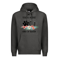 Charcoal Heather I'm A Dog & Horse Kind Of Queen Pet Lover Owner Premium Hoodie - Bettercallsaul