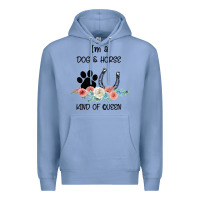 Colony Blue I'm A Dog & Horse Kind Of Queen Pet Lover Owner Premium Hoodie - Bettercallsaul