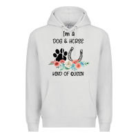 Dove Grey I'm A Dog & Horse Kind Of Queen Pet Lover Owner Premium Hoodie - Bettercallsaul