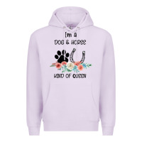 Lilac I'm A Dog & Horse Kind Of Queen Pet Lover Owner Premium Hoodie - Bettercallsaul