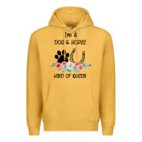 Mustard I'm A Dog & Horse Kind Of Queen Pet Lover Owner Premium Hoodie - Bettercallsaul
