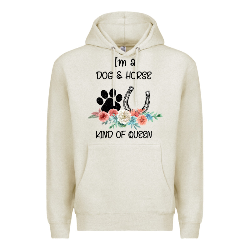 I'm A Dog & Horse Kind Of Queen Pet Lover Owner Premium Hoodie by Bettercallsaul | Teevron