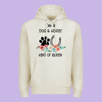 I'm A Dog & Horse Kind Of Queen Pet Lover Owner Premium Hoodie Designed By Bettercallsaul