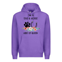 Purple I'm A Dog & Horse Kind Of Queen Pet Lover Owner Premium Hoodie - Bettercallsaul