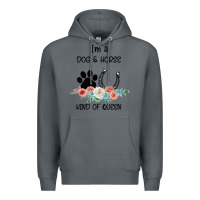 Rock I'm A Dog & Horse Kind Of Queen Pet Lover Owner Premium Hoodie - Bettercallsaul