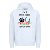 White I'm A Dog & Horse Kind Of Queen Pet Lover Owner Premium Hoodie - Bettercallsaul
