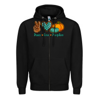 Black Peace love pumpkins Zipper Hoodie - NancyCooperArtShop