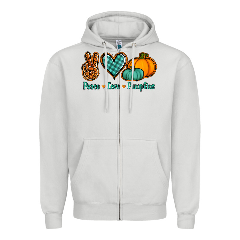 Peace Love Pumpkins Zipper Hoodie by NancyCooperArtShop | Teevron