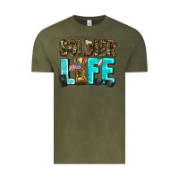 Vintage Olive soldier  life Vintage Tee - AdoDesignShop