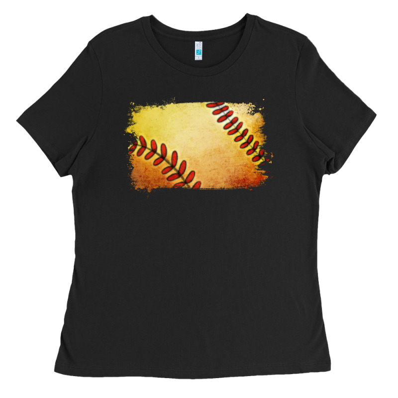 Softball Brushstroke Ladies Tee by RanaPortraitStore | Teevron