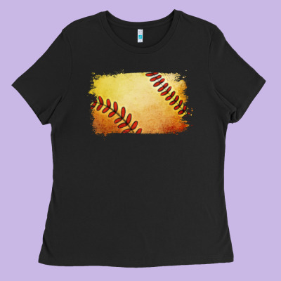 Ladies Tee softball brushstroke