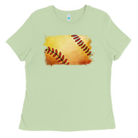 Matcha softball brushstroke Ladies Tee - RanaPortraitStore