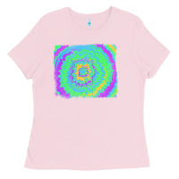 Bubblegum Pink tie dye backround Ladies Tee - RanaPortraitStore