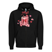 Black mini coffee cups Zipper Hoodie - MaliasSmallBusiness