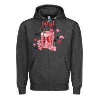 Charcoal Heather mini coffee cups Zipper Hoodie - MaliasSmallBusiness