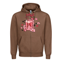 Chestnut mini coffee cups Zipper Hoodie - MaliasSmallBusiness