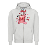 Dove Grey mini coffee cups Zipper Hoodie - MaliasSmallBusiness