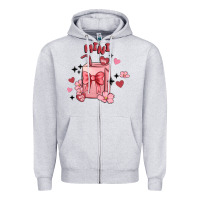 Heather Grey mini coffee cups Zipper Hoodie - MaliasSmallBusiness