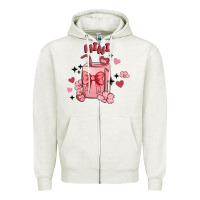 Oatmeal Heather mini coffee cups Zipper Hoodie - MaliasSmallBusiness