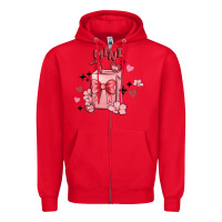 Red mini coffee cups Zipper Hoodie - MaliasSmallBusiness