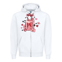 White mini coffee cups Zipper Hoodie - MaliasSmallBusiness