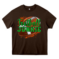 Chocolate Brown football junkie Heavy Core Tee - texasbilliewilder