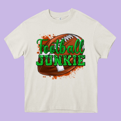 Football Junkie Heavy Core Tee Designed By Texasbilliewilder