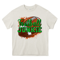 Cream football junkie Heavy Core Tee - texasbilliewilder