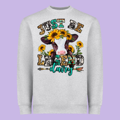 Just Be Legend Dairy Heifer Heavyweight Sweatshirt Designed By Jasminsmagicworld